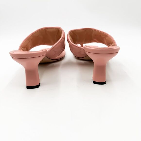 Gucci GG Marmont Pink Leather Heels Quilted Sandals Mules EU 40 US 10 - Picture 4 of 9
